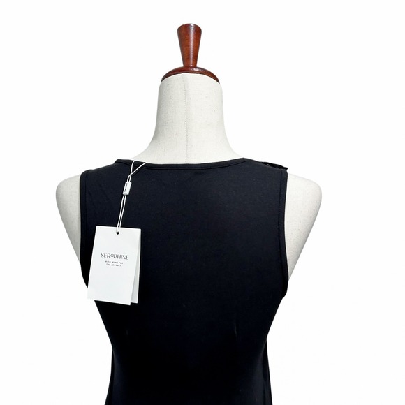 Seraphine NWT Ann Marie Knee Length Bodycon Dress Size 2 Black Maternity Nursing - Picture 4 of 10